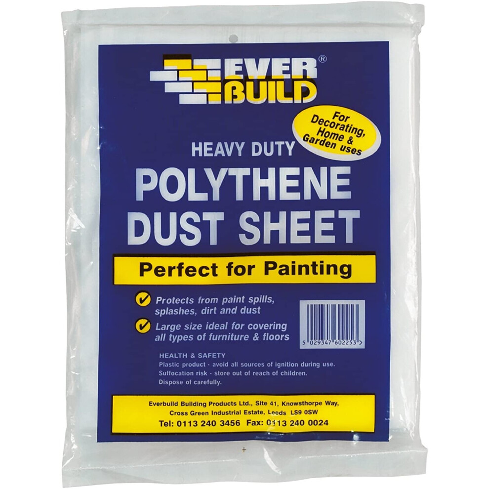 Everbuild EVBPOLYDS129 Polythene Dust Sheet, 3.6 x 2.7 m