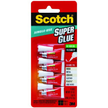 Scotch Single Use Super Glue No-Run Gel (SGAD-929) - 4 tubes of 0.5g per pack