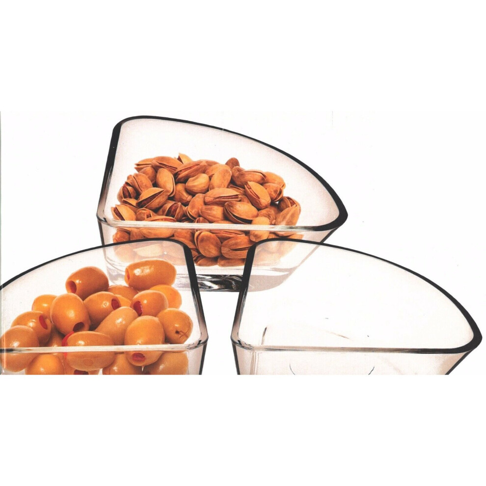 Pasabache Set of 6 Triangle Shaped Glass Nut bowls Olive Bowls Sauce Bowls-image-OPC-P6Z5VCX-NEW