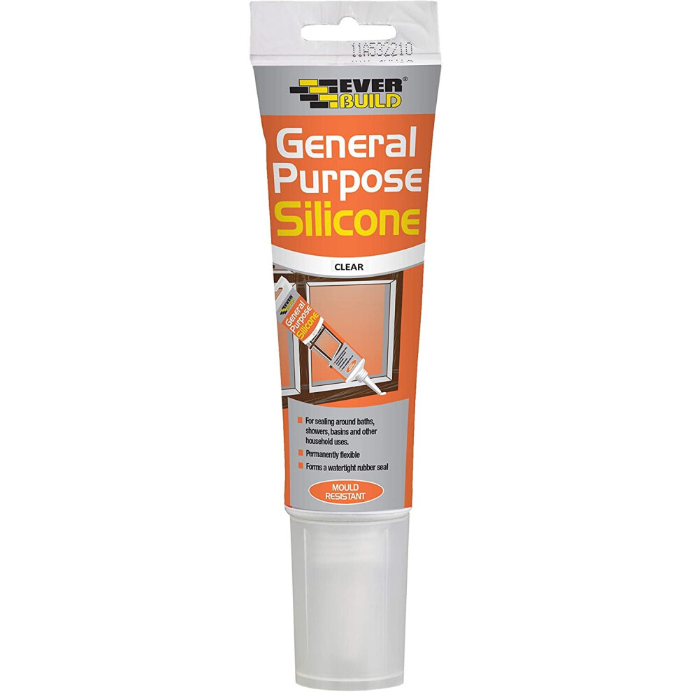 Everbuild General Purpose Silicone Sealant, White, 80 ml