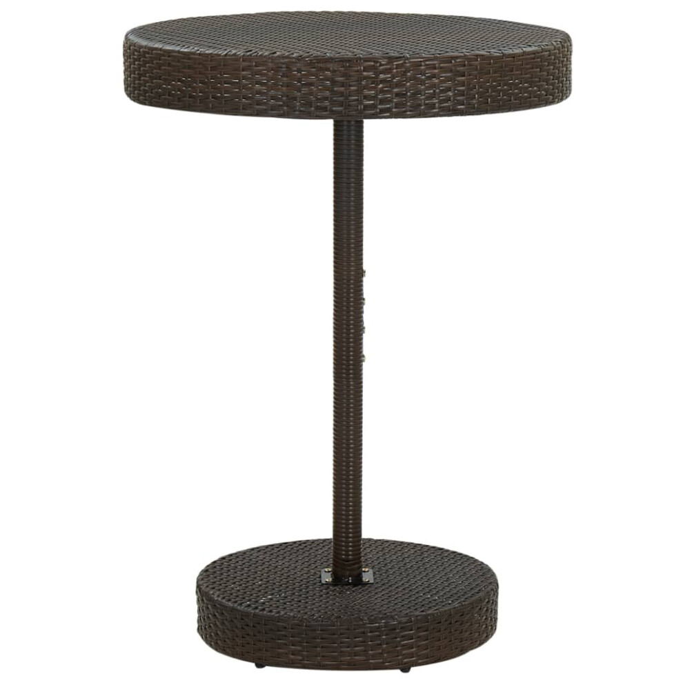 Vidaxl Garden Table Brown Poly Rattan Outdoor Bar Bistro Pub Counter Tea Table