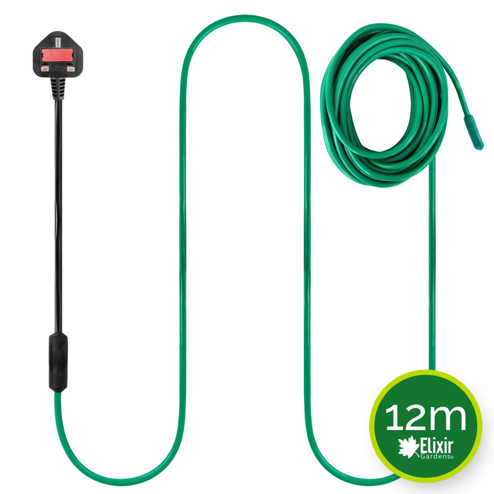 (12m Soil Cable) Low Energy Soil Warming Cable & Thermostats for Propagators/Greenhouse