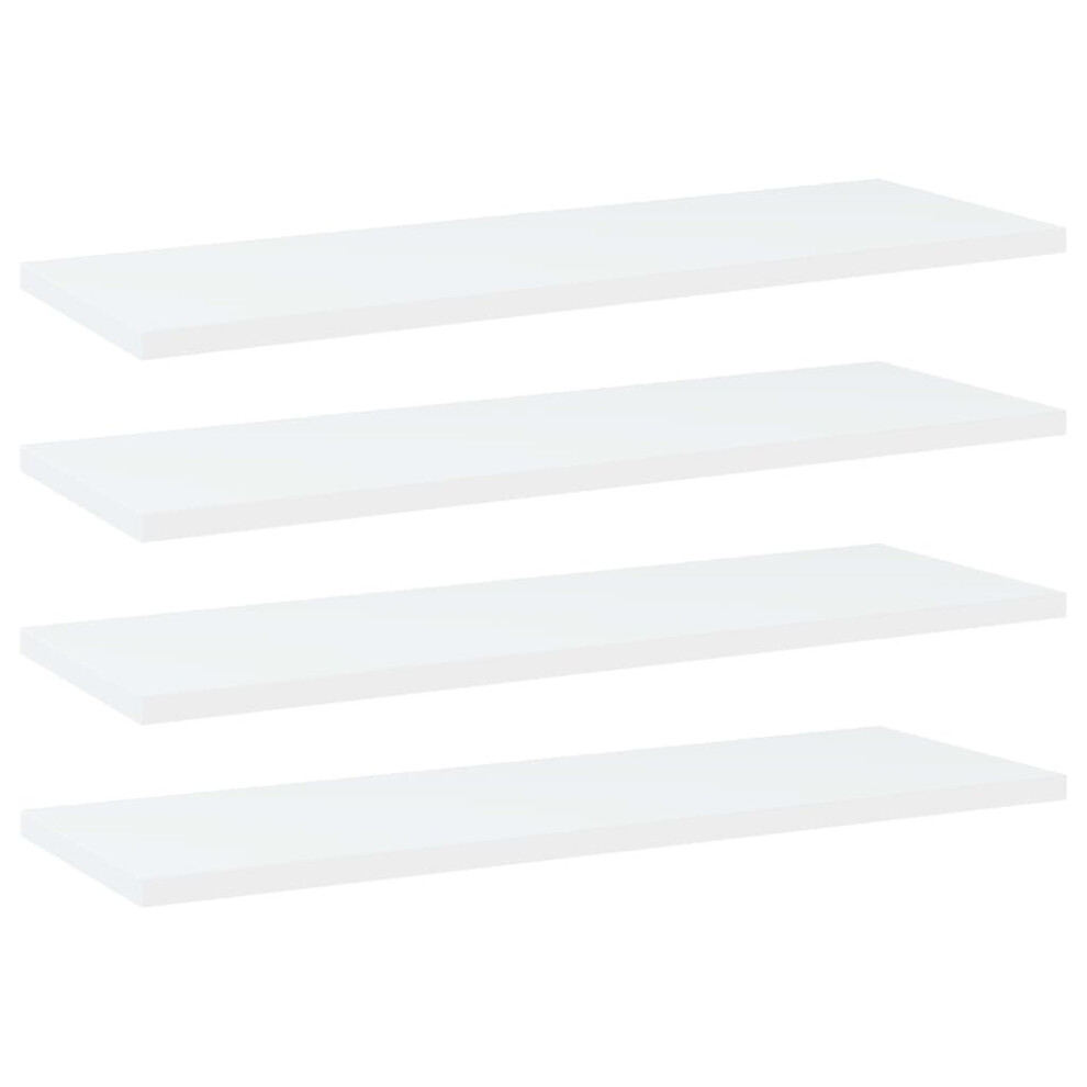 vidaXL 4x Bookshelf Boards White Chipboard Home Extra Shelf Replacement Panel