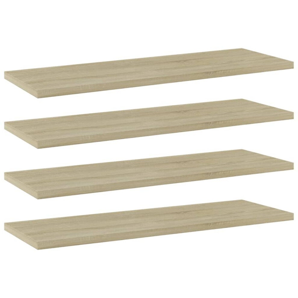vidaXL 4x Bookshelf Boards Sonoma Oak Engineered Wood Extra Replacement Panel