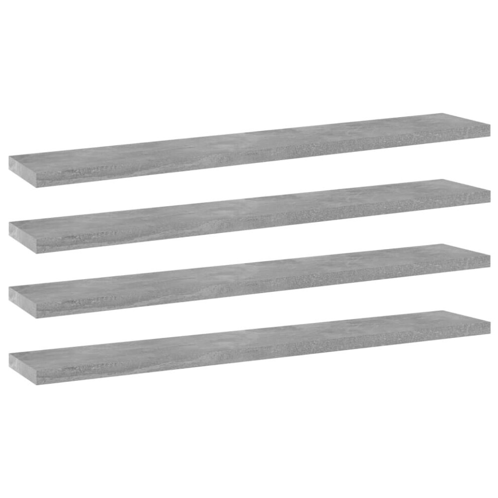Vidaxl 4X Bookshelf Boards Concrete Engineered Wood Replacement Panel Grey
