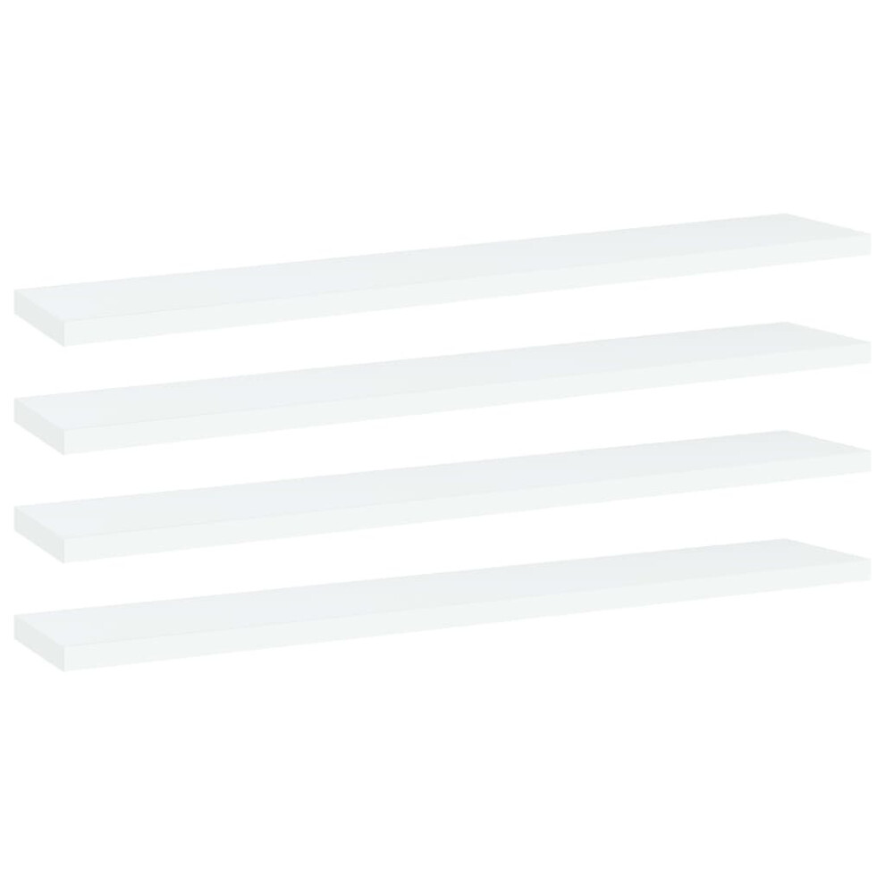 vidaXL 4x Bookshelf Boards White Chipboard Home Extra Shelf Replacement Panel