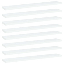 vidaXL White Bookshelf Boards Set 8 pcs 23.6""""x3.9""""x0.6"""" Space-Saving Storage Solution Quality Engineered Wood Easy to Clean