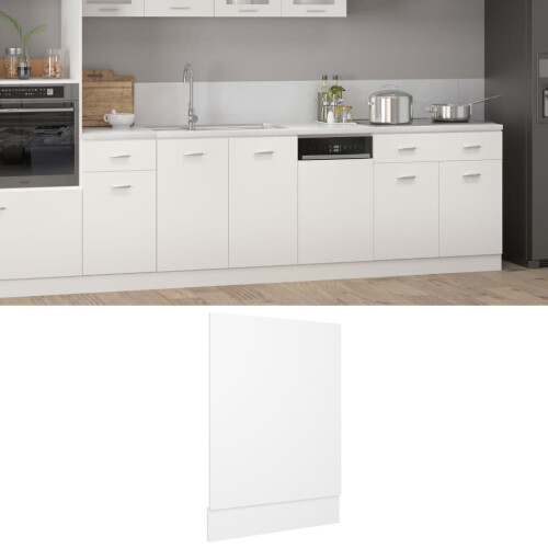 VidaXL vidaXL Front Dishwasher Panel White Engineered Wood Cabinet Part Protector