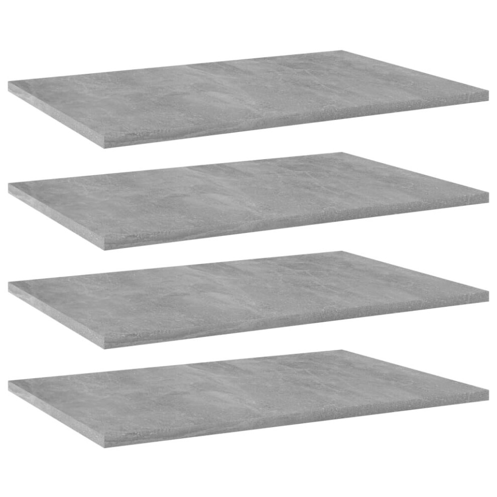 Vidaxl 4X Bookshelf Boards Concrete Engineered Wood Replacement Panel Grey