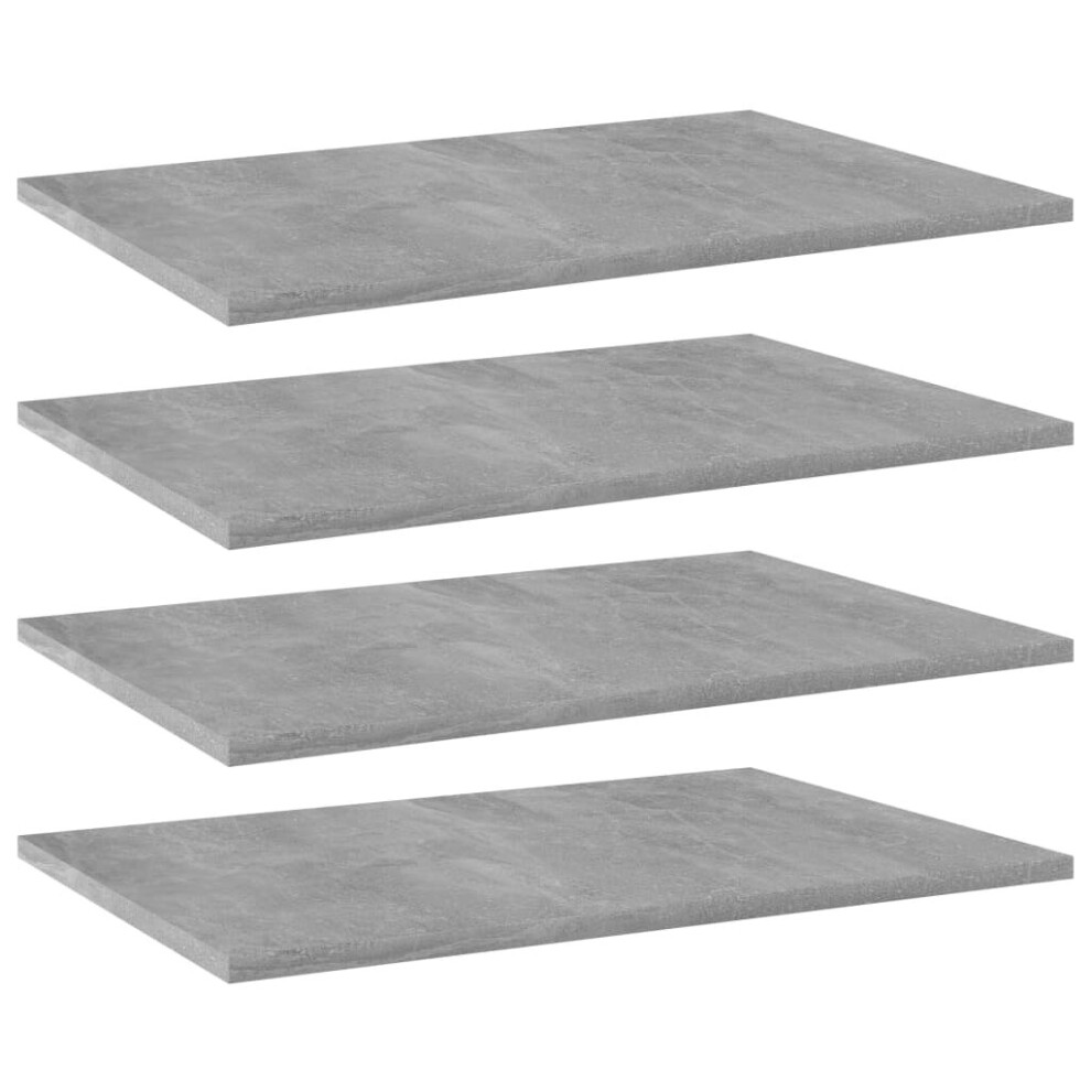 vidaXL 4x Bookshelf Boards Concrete Grey Chipboard Shelving Replacement Panel