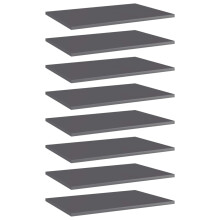 vidaXL Bücherregal-Bretter 8 Stk. Hochglanz-Grau 60x40x1,5 cm