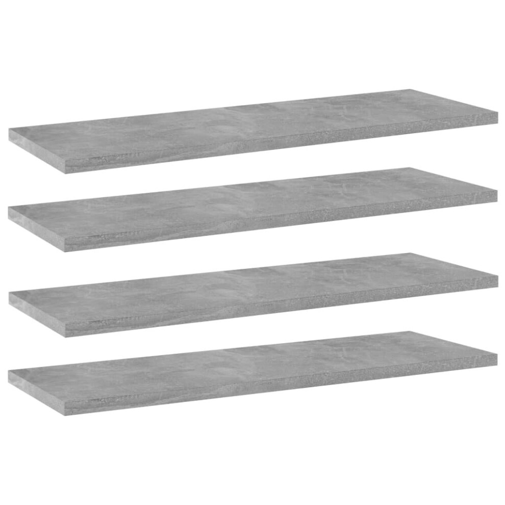 Vidaxl 4X Bookshelf Boards Concrete Engineered Wood Replacement Panel Grey