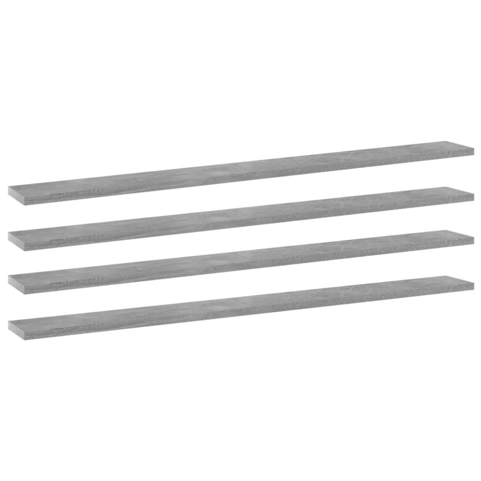 Vidaxl 4X Bookshelf Boards Concrete Engineered Wood Replacement Panel Grey