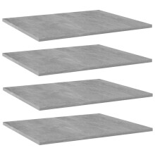 vidaXL 4x Bookshelf Boards - Concrete Grey Chipboard Replacement Panels, 60 x 50 x 1,5 cm (805274)