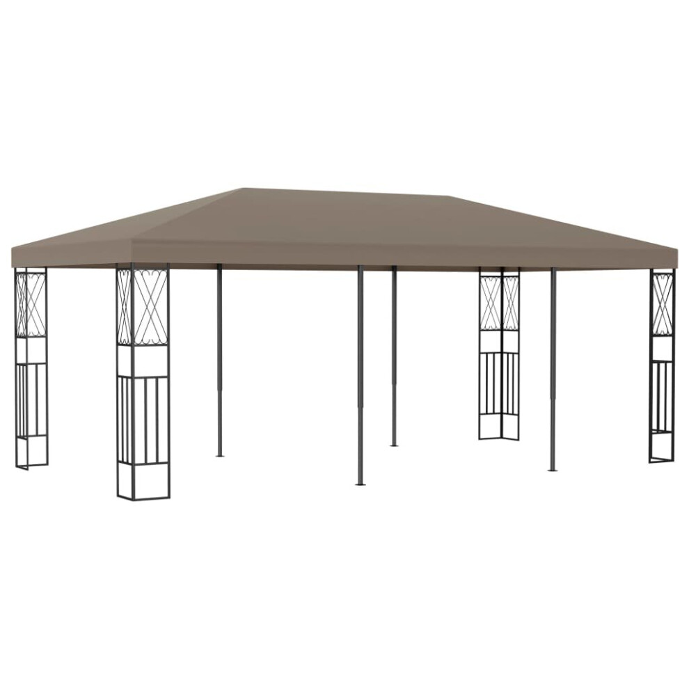 vidaXL Gazebo 6x3 m Taupe Fabric Garden Canopy Shelter Party Tent Sun Pavilion