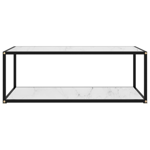 VidaXL vidaXL Tea Table White Tempered Glass Accent End Coffee Couch Sofa Side Table 1