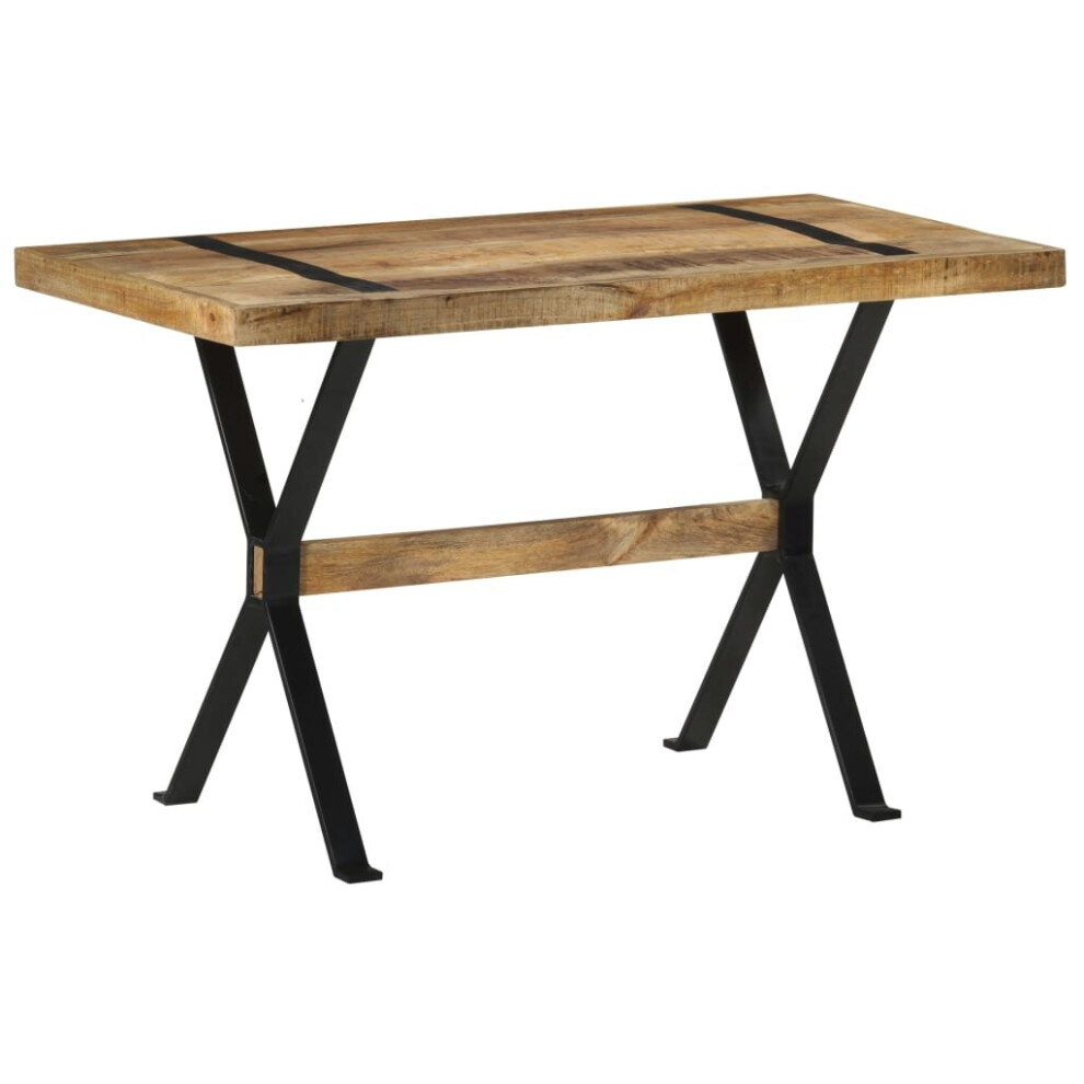 Vidaxl Rough Mango Wood Dining Table 120 Cm Kitchen Dining Room Dinner Desk Brown