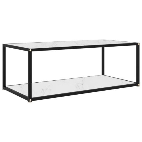 VidaXL vidaXL Tea Table White Tempered Glass Accent End Coffee Couch Sofa Side Table
