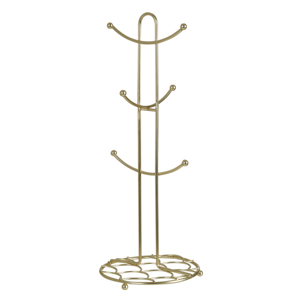 Vertex Deco 6 Cup Mug Tree, Gold