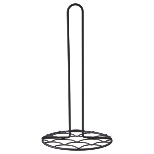Premier Housewares Vertex Deco Kitchen Roll Holder, Black