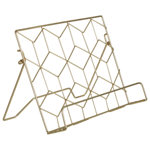 Premier Housewares Vertex Contour Cookbook Stand, Gold