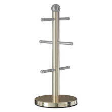 Brushed Stainless Steel Mug Tree, Gold