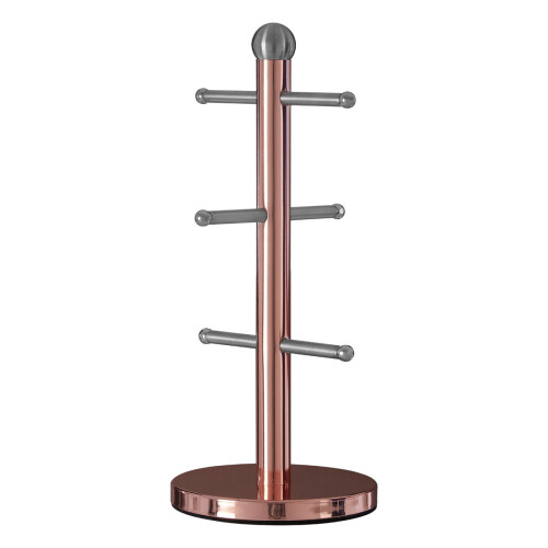 Premier Housewares Brushed Stainless Steel Mug Tree, Copper
