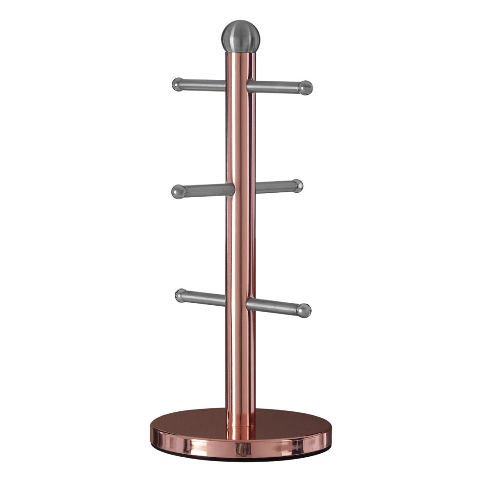 Premier Housewares Brushed Stainless Steel Mug Tree, Copper