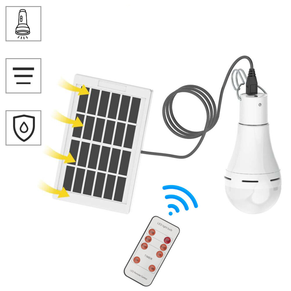 Solar Panel Powered LED Light Bulb Portable  UK
