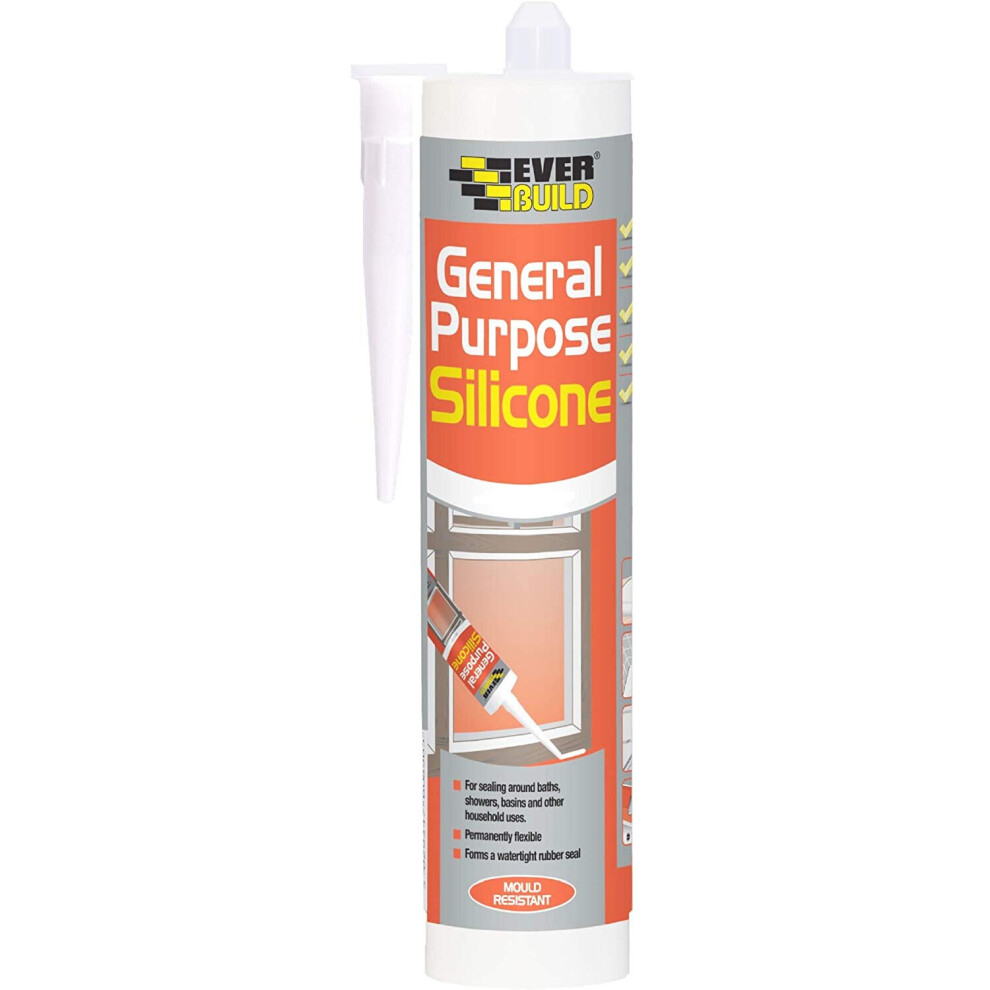 Everbuild General Purpose Silicone Sealant, White, 280 ml