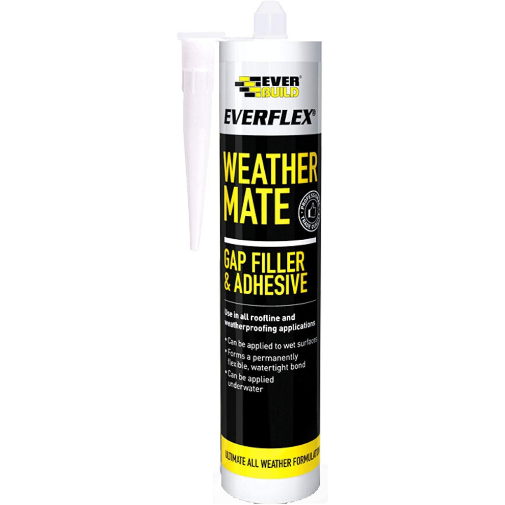 Everbuild Everflex Weather Mate - Gap Filler and Adhesive, Clear, 295 ml