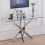 Living And Home 120x40CM Rectangle Tempered Glass Top Side Table with Chrome Legs 1