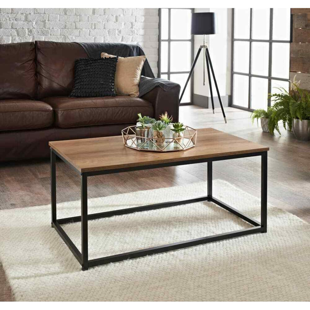 Wooden Top And Metal Frame Contemporary Coffee table