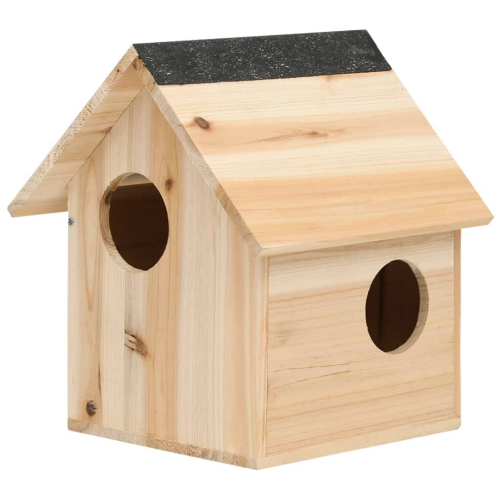 vidaXL Solid Firwood Squirrel House Garden Wooden Holder Peanut Butter Feeder