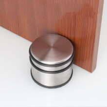 Round Chrome Metal Door Stop Rubber Floor Protector Heavy Weight Duty NEW