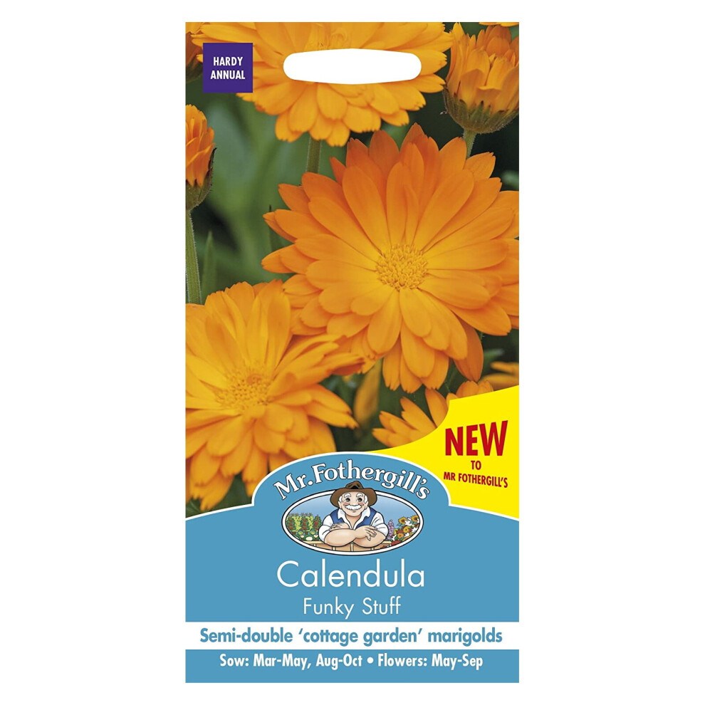 Mr Fothergills Flower Seeds Calendula Funky Stuff Pot Marigold Orange