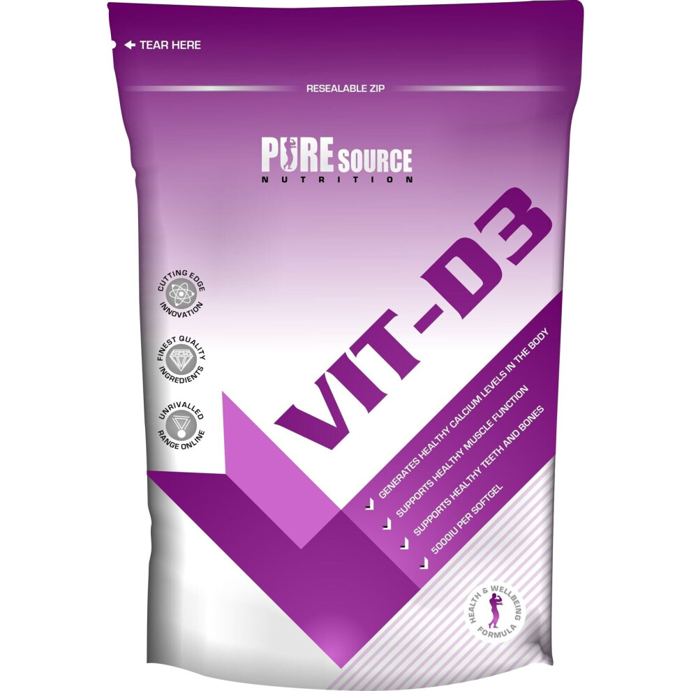 Pure Source Nutrition (30 Tablets) Vitamin D3 5000Iu Tablets Immune Bone Support Psn