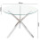 Living And Home Contemporary Chrome Base Round Tempered Glass Coffee Table Dining Table Dia 90cm 6