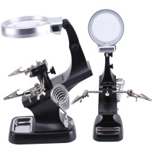 10 LED Stand Clip Helping Hands Magnifying Glass Welding Soldering Iron UK