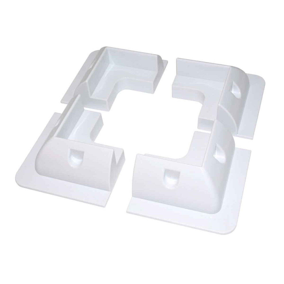 Lowenergie (White, 4X Corner Brackets) Solar Panel Mounting Bracket Sets & Frame Kits Adhesive Bond Caravan Boat