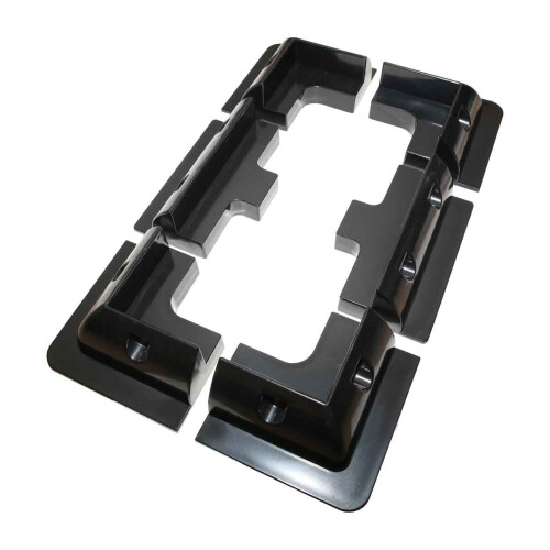 Lowenergie (Black, 6x Brackets Corner & Sides) Solar Panel Mounting Bracket Sets & Frame Kits Adhesive Bond Caravan Boat