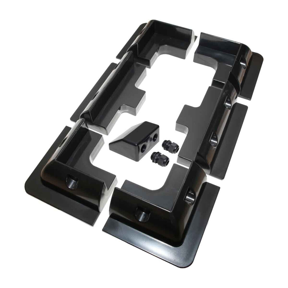 (Black, 6X Brackets Corner, Sides & Cable Entry) Solar Panel Mounting Bracket Sets & Frame Kits Adhesive Bond Caravan Boat 708747939972