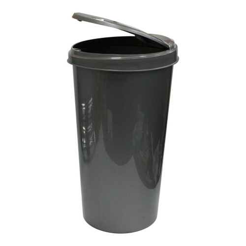 45 Litre Plastic Silver/Grey Bin Rubbish Bin Bedroom Office Classroom