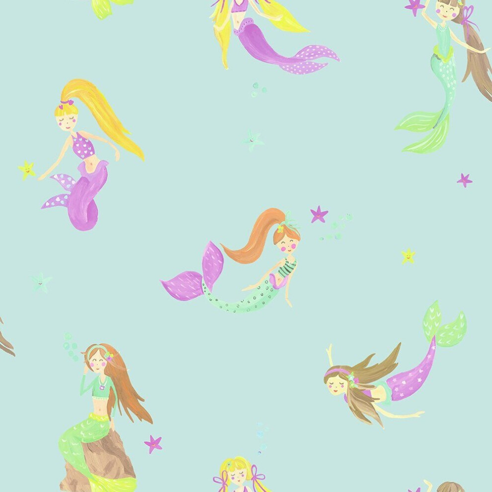 Arthouse Mermaid World Teal Wallpaper 696103