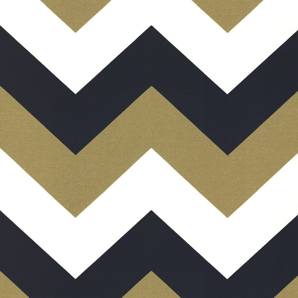 Arthouse Glitterati Chevron Black Gold Wallpaper 892300