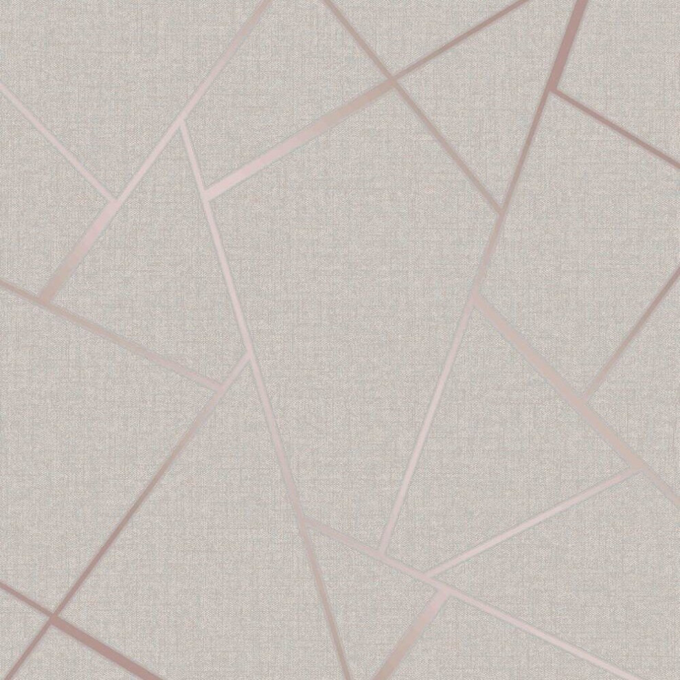 Fine Decor Quartz Fractal Rose Gold Wallpaper Fd42282