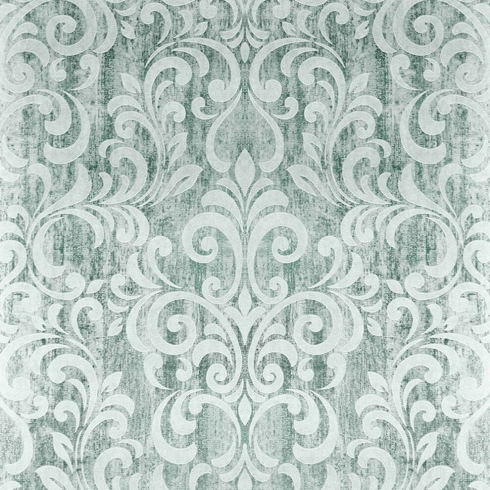 Muriva Mara Damask Duck Egg Wallpaper 701533