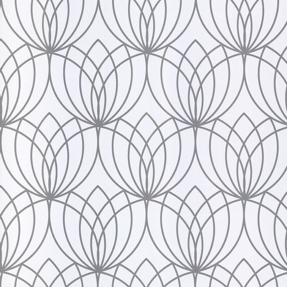 Muriva Lotus Silver Wallpaper 148501