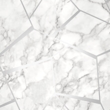 Fine Decor Marblesque Fractal Silver Wallpaper FD42263