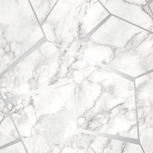 Fine Decor Fine Decor Marblesque Fractal Silver Wallpaper FD42263
